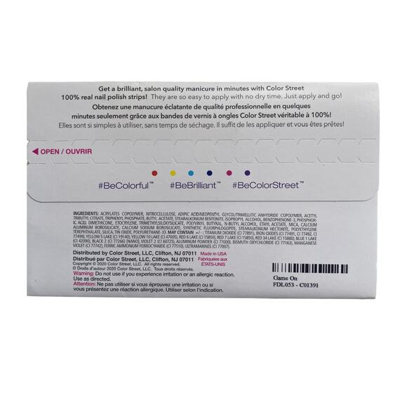 Color Street Game On Sports Overlay Long Lasting Nail Polish Strip Retired - Picture 4 of 4